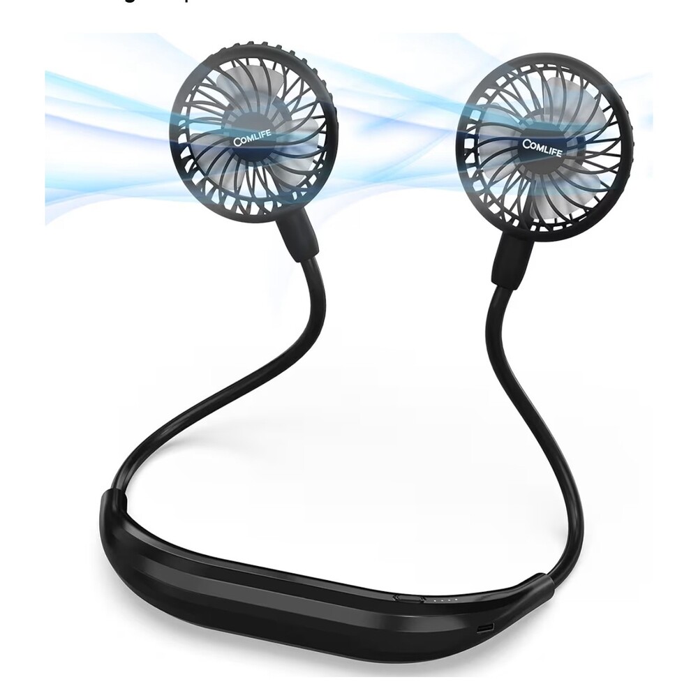 Portable Neck Fan, 2600mAh Battery Operated Ultra Quiet Hands Free USB Fan